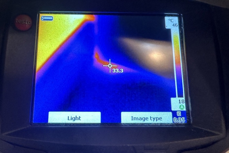 thermal imaging for leak detection