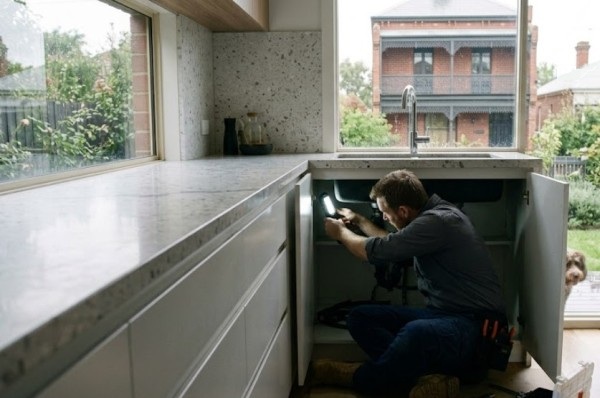 Hawthorn plumber at work